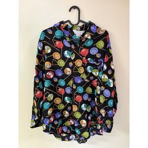 Vintage Rayon Billiards All over print button down 20.5x27.5